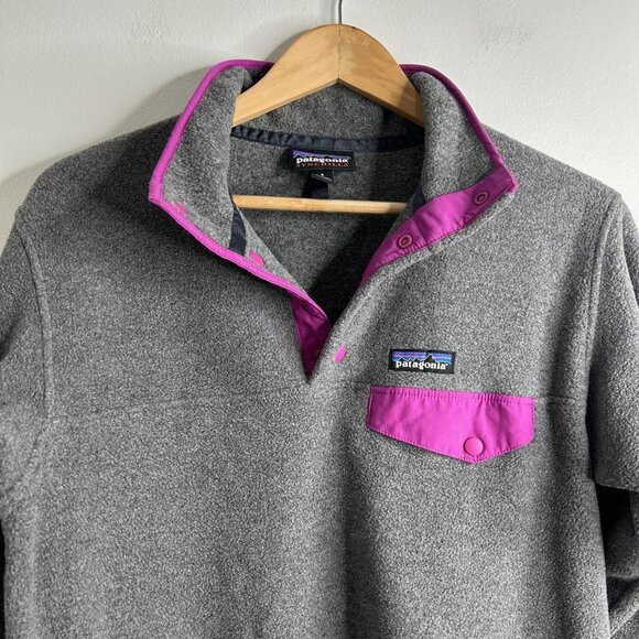 Patagonia Synchilla Snap-T Fleece Pullover Womens Small Gray Purple STY 25422 - Picture 2 of 10
